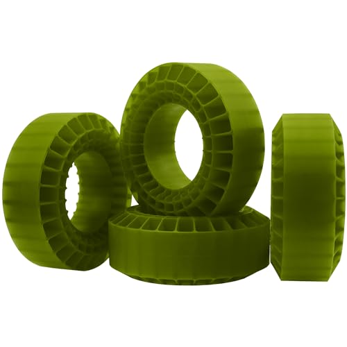 4Pcs Vgoohobby Silicone Rubber Insert Foam 1.9 Tire Inserts Foam Fit for 1.9 Crawler Tires Compatible with SCX10 TRX4 1/10 RC Crawler Car (Green) - color: Green