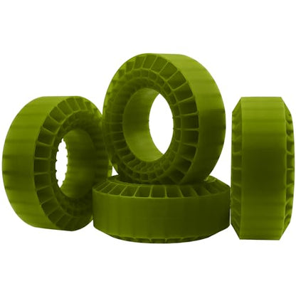 4Pcs Vgoohobby Silicone Rubber Insert Foam 1.9 Tire Inserts Foam Fit for 1.9 Crawler Tires Compatible with SCX10 TRX4 1/10 RC Crawler Car (Green) - color: Green