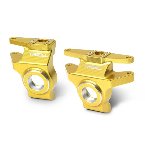 Treal High-Strength 7075 Aluminum Front Knuckles (2pcs Set) CNC Machined Upgrades, Compatible with Vanquish H10 Optic RC Crawler(Gold) - color: Gold