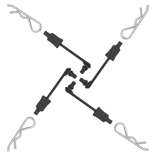 Serpent 4Pieces Universal RC Car Body Clips with Anti-Lost Leash Retainers | Heavy Duty 1.8mm Stainless Steel R-Pins Suitable for General 1/7, 1/8, 1/10 Remote Control Trucks