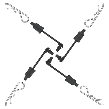 Serpent 4Pieces Universal RC Car Body Clips with Anti-Lost Leash Retainers | Heavy Duty 1.8mm Stainless Steel R-Pins Suitable for General 1/7, 1/8, 1/10 Remote Control Trucks