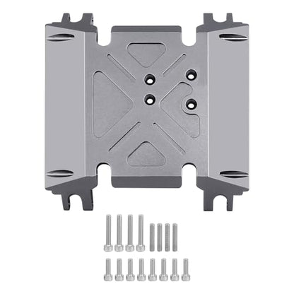 CNC Aluminum Center Gearbox Mount Transmission Skid Plate for Axial Wraith 90018 1/10 RC Crawler Upgrade Part (Gray) - color: Gray