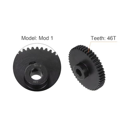 uxcell Mod 1 46T Pinion Gear 8mm Bore Hardened Steel Motor Rack Spur Gear for RC Car Truck Gear Drive