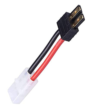 RC Battery Charger Adapter Compatible with Traxxas Connector to Tamiya Male Female, Charging or Converting Battery Plugs (4-Pack)