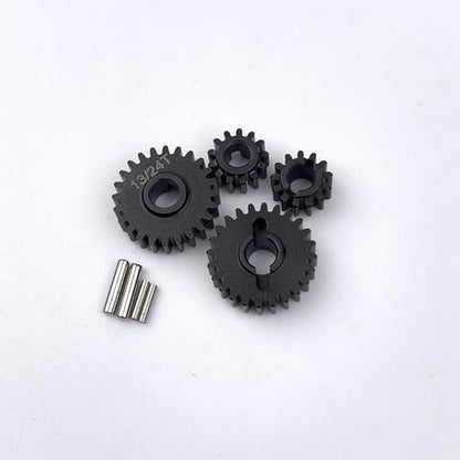RC Steel 13/24T,14/23T,15/22T Overdrive & Underdrive Portal Gears Set for Redcat Ascent-18 1/18 Rock Crawler Car Upgrade Parts (13+24T) - size: 13+24T