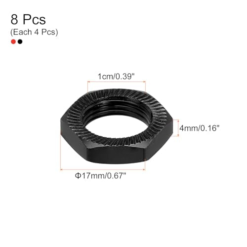 MECCANIXITY Aluminum 17mm RC Wheel Nut Thread M12x1.0mm Hex Wheel Nuts RC Wheel Nut for 1/8 RC Model Car Trucks Off Road Car Upgraded Parts Pack of 8(Green & Black) - color: Green & Black