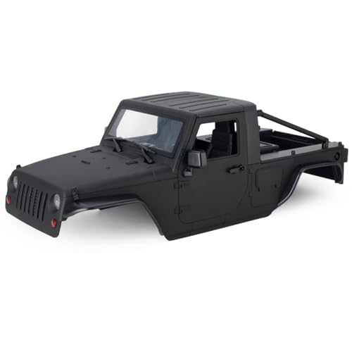 313mm Wheelbase Hard Plastic Pickup Body Shell Unassembled Kit for 1/10 RC Crawler Car Axial SCX10 90046 Jeep Wrangler (Black) - color: Black