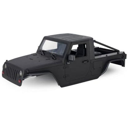 313mm Wheelbase Hard Plastic Pickup Body Shell Unassembled Kit for 1/10 RC Crawler Car Axial SCX10 90046 Jeep Wrangler (Black) - color: Black