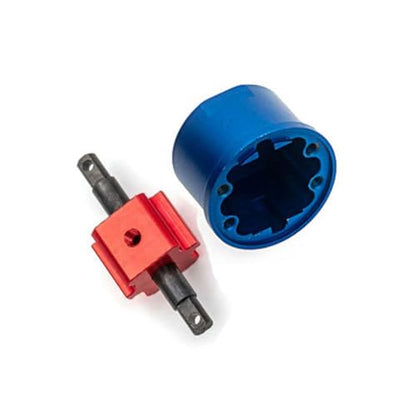 Metal Differential Locker Spool Lock Straight Shaft with Shell RC Ungraded Parts for TRAXXAS Slash Rustler 1/10 4WD 4x4 HuanQi 727 Off-Road RC Car, Blue - color: Blue