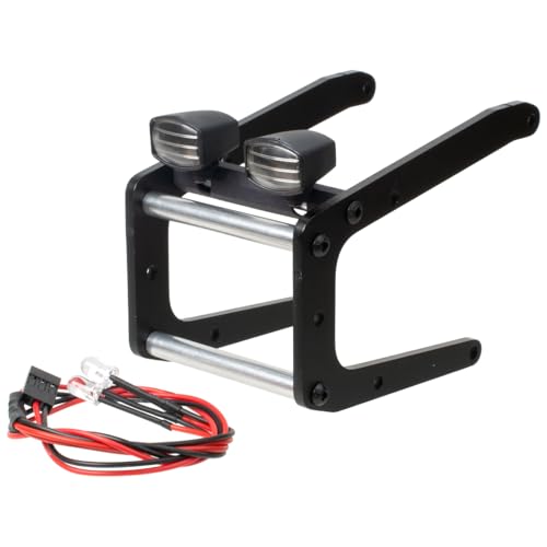 RC Car Aluminum Front Bumper w/Lighting for Tamiya Bullhead ClodBuster 4x4x4 Monster Truck Car Upgrade Parts (Black) - color: Black