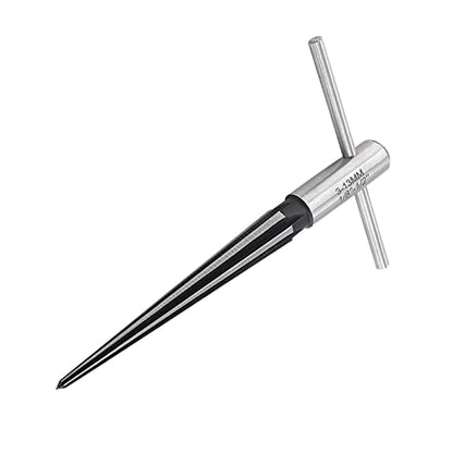 1/8"-1/2" (3-13mm) T Handle Tapered Reamer | 6 Fluted, Chamfer Reaming Tool, Guitar Bridge Pin Hole, Woodworker Luthier Tool - size: 1/8"-1/2"
