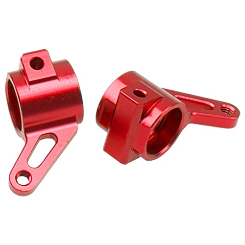 Aluminum Front Steering Knuckles Carrier Blocks Steering Cup Compatible with 1/10 Traxxas Slash 2WD Rustler Stampede Bandit RC Car,Replace of 3736 (Red) - color: Red