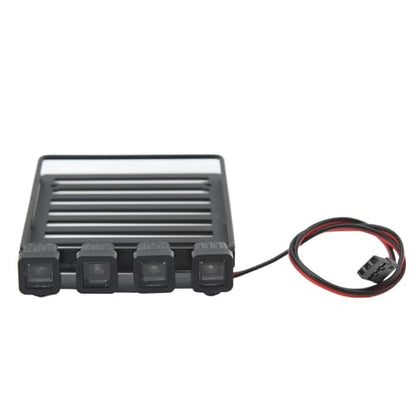 RC Roof Rack Luggage Carrier with 4 LED Lights RC Car Rack Lights Luggage Rack for Axial SCX24 1/24 RC Crawler Accessories (Quadrate Lamp) - size: Quadrate Lamp