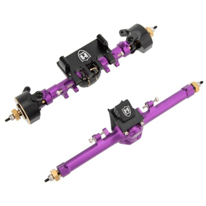 MEUS RACING SCX24 Metal V3 Isokinetic Axles +9MM with 3-Section CVD for Axial 1/24 SCX24 - color: Purple