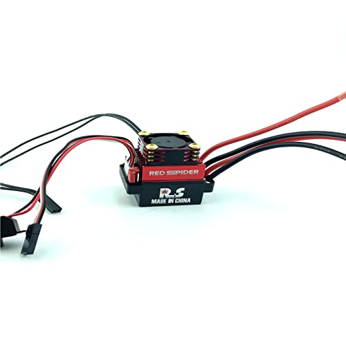 Lifehead 28000RPM Motor and ESC Cooling Fan Cooler RC Aluminum Cooling Fan for RC car 1/8 1/10 1/12 Scale 540 550 and Other Brushed/brushless Motors (red + Gold) 25 * 25mm - color: Red (25*25*10mm)