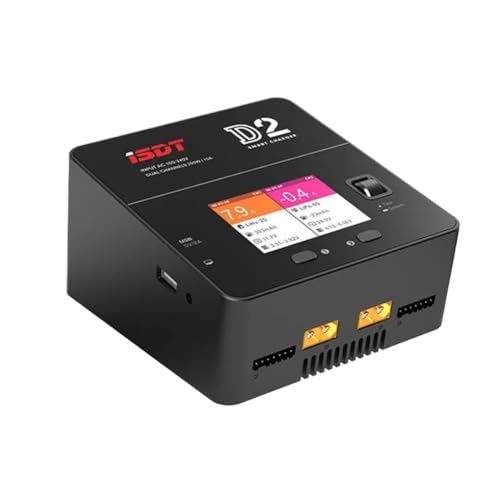 for ISDT D2 200W 24A AC Dual Channel Output Smart Battery Balance Charger for RC Car Airplane Helicopter 2-6Sfor Lipo for LiHv Life Drone Parts(US) - color: US