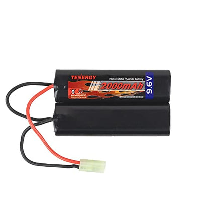 Tenergy Airsoft Battery 9.6V NiMH Nunchuck Battery with Mini Tamiya Connector High Capacity 2000mAh Battery Pack for Airsoft Guns - color: Battery