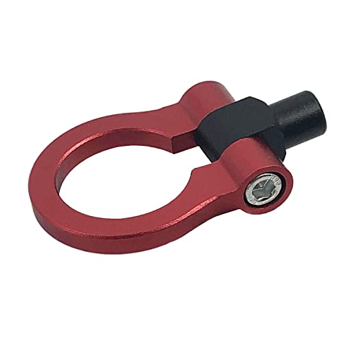 FainWan Track Racing Style Tow Hook Towing Eye CNC Aluminum Screw On Front Rear Bumper Compatible with 3 Series E36 E46 E90 E91 E92 E93 318 320 323 325 328 330 335 M3 1992 to 2012 (Red)