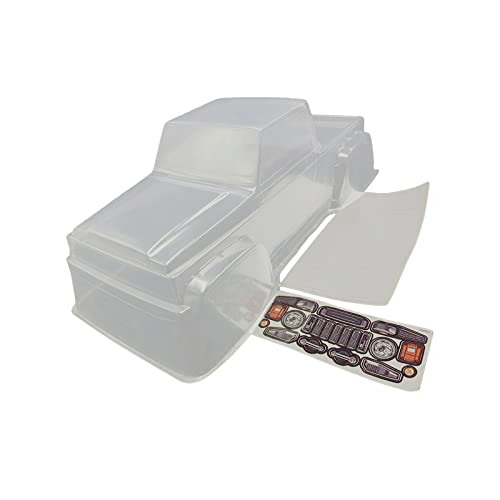 RC Car Clear Body Shell, 1/10 Scale 300mm Wheelbase Unpainted with Stickers, for SCX10 MST Crawler RC4WD TF2