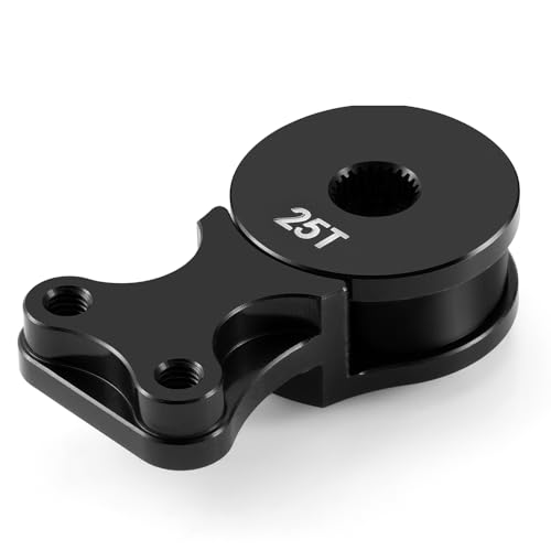 MORLORDY 25T RC Servo Saver Aluminum Servo Arm for 1/10 Arrma Fury Mega RC Short Course Truck Upgrades Parts (Black) - color: Black