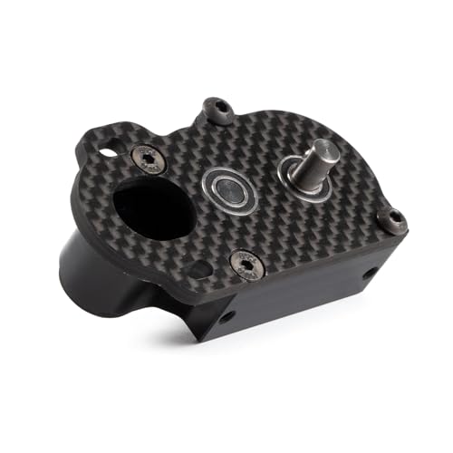 Straight Axle Transmission NOD Tiny Gearbox with Adapter Plate, Black | 4:1 Low Gear Ratio, with 48P 44T Spur Gear, Fit for Axial AR44 AR45 AR60 Enduro Vanquish F9 F10 - color: Black