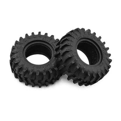 0.7" Rubber Crawler Tires 1.42x0.55in (36x14mm) for 1/30 SCX30 RC Crawler – Upgrade Parts (4Pcs) - color: Black C
