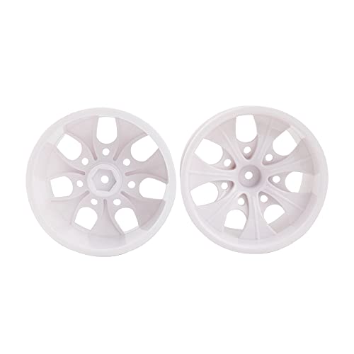 RC Tires & Wheels Set, Silver Plated Rims, 4PCS | 1/10 Scale, 12mm Hex, Monster Truck & Short Course, Foam Inserts - color: White
