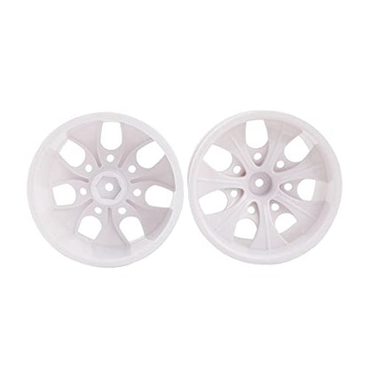 RC Tires & Wheels Set, Silver Plated Rims, 4PCS | 1/10 Scale, 12mm Hex, Monster Truck & Short Course, Foam Inserts - color: White