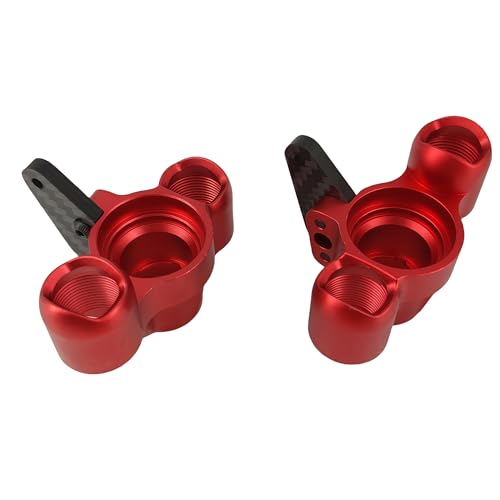 Steering Knuckles & Caster Blocks for ARRMA Kraton Outcast Notorious 6S (Red) | Aluminum,Front,Pivot Balls,1/8 Scale,BLX,AR330505 ARAC9366,CNC Machined,High Strength,Precision Fit - color: Red