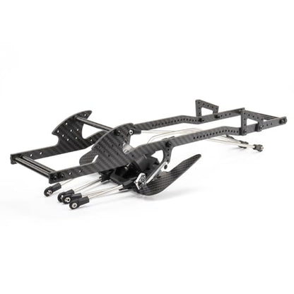 RC Frame Chassis Kit,LCG Carbon Fiber Frame Rail LCG Chassis Kit with Ultralight Portal Transmission Skid Plate for 1/10 RC Crawler Capra SCX10 (Links Kit) - style: Links Kit