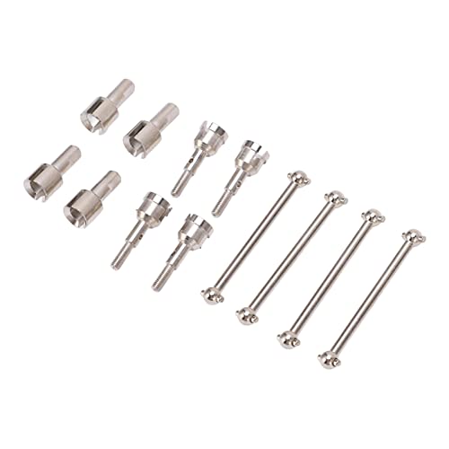 Zerodis RC Drive Shaft Dogbones Aluminum Alloy Diff Cup Joint Axle Set 4Pcs Front Rear Drive Shaft Set for 1 18 Scale RC Car DIY Users for A949 A959 A969 A979 K929 (Silver) - color: Silver