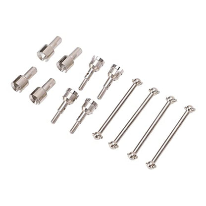 Zerodis RC Drive Shaft Dogbones Aluminum Alloy Diff Cup Joint Axle Set 4Pcs Front Rear Drive Shaft Set for 1 18 Scale RC Car DIY Users for A949 A959 A969 A979 K929 (Silver) - color: Silver
