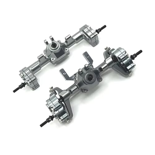 RC Crawler Axle for FMS for FCX24 for Xiaoqi for Crusher 1/24 RC Models Portal Axle Upgrade Kit Aluminum Front Rear Assembly(Gray,Front and Rear) - color: Gray, size: Front and Rear