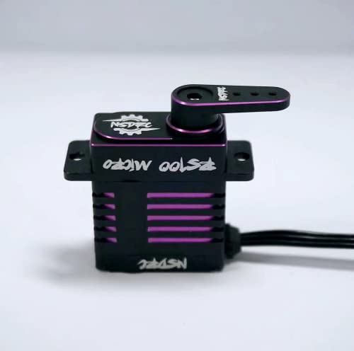 NSDRC RS100 High Torque CNC Aluminum Remote Control Car Micro Servo 5V - 8.4V - 1/24 and 1/18 Micro RC Car Electronics (HELIDIRECT) (RS100 - Limited Edition (Purple))