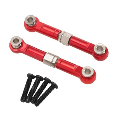 predolo 2 Pieces 1:14 RC Car Steering Linkage Pull Rod Linkages Arm Tie Rod Spare for 14211 Trucks Model DIY Modified, Red