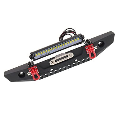 Metal Front Bumper with LED Light RC Winch Mount Seat Compatible with Traxxas TRX-4 TRX4 Axial SCX10 90046 90047 RC4WD D90 TF2 1/10 RC Crawler Car Upgrade Part