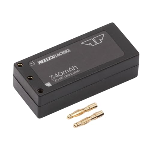 Helidirect Reflex Racing 340mah 7.6V LiHV Hardcase Battery Pack for MiniZ, Drift, 1/28, 1/24 - Remote Control Car, RC Car Upgrade Accessories (RRE012 340mah LiHv) - style: RRE012 340mah LiHv