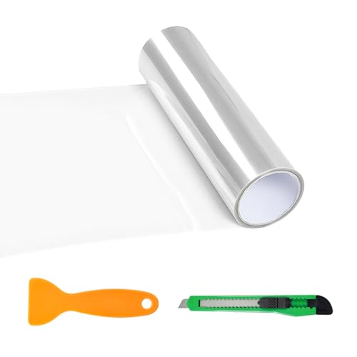 Sun Walker Car Light Tint Film, 12 x 48 Inch Waterproof Taillight Wrap Film Roll with Squeegee & Cutter, Self-Adhesive Vinyl Sticker Sheet Roll for Headlights Fog Lights Tail Lights (Transparent) - color: Transparent
