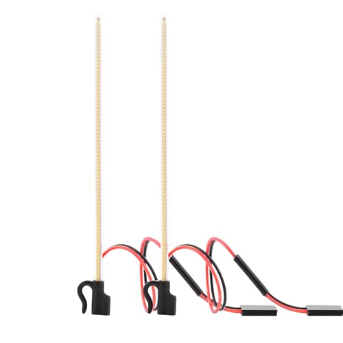 2PCS LED RC Whip Antenna Lights for RC Cars/Boats, White Light | Cuttable Flexible, Easy Plug-and-Play RC Glow Antenna, Water-Resistant - color: White Light