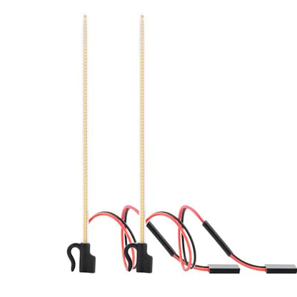 2PCS LED RC Whip Antenna Lights for RC Cars/Boats, White Light | Cuttable Flexible, Easy Plug-and-Play RC Glow Antenna, Water-Resistant - color: White Light