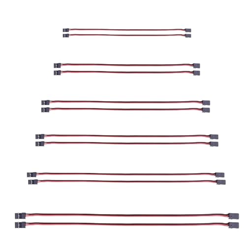 12Pieces Pieces 3-pin Servo Extension Cable Wire Cord Female to Male RC Servo Extension Cord Wire Connectors for Servo Extension Connection Control Board Remote Control Parts(6 Sizes)