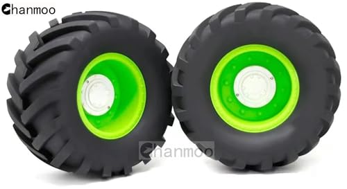 1/8 RC Monster Truck Tires and 17mm Hex Wheels Rims Rubber Buggy Tyres for 1:8 Scale Off Road Truck Car Kaiju Tmaxx E-Revo 3.3 Arrma Kraton 6S Typhon 3S Traxxas Maxx HPI Redcat 4PCS (Green) - color: Green