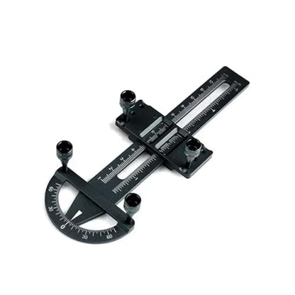 RC Car Repair Kit RC Road Car Aluminum Metal 3 in 1 Height Gauge Ruler Wheel for Up Tool Set Chassis Camber Ride Dip Angle Suspension Simple Toy Parts - color: Black