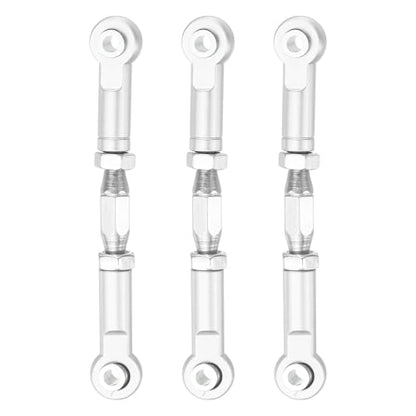 MECCANIXITY 3 Pcs Steering Servo Turnbuckle Rod RC Aluminum Alloy Linkages for HSP 1/10 94123 On-Road RC Car (Silver, 62mm) - color: Silver