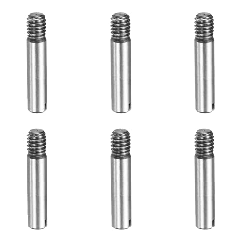 MECCANIXITY 6 Pcs M4 x 14mm Slotted Cylindrical Pins, 304 Stainless Steel Dowel External Thread Locating Parallel Pins Shelf Support Peg Pin for Furniture Installation, DIY Project - size: M4 x 14mm