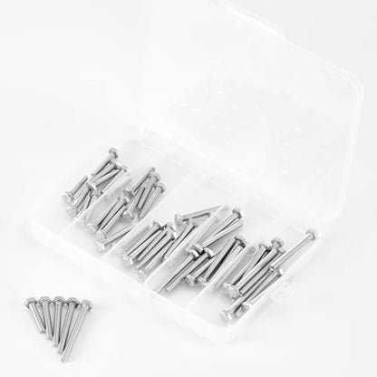 M4 x 20mm 25mm 30mm 35mm 40mm Heavy Duty Hexagon Bolts Hex Head Screws, 304 Stainless Steel, Metric Machine Fully Threaded, Bright Finish, Assortment Kit 50PCS - size: M4 x 20/25/30/35/40mm (50PCS)