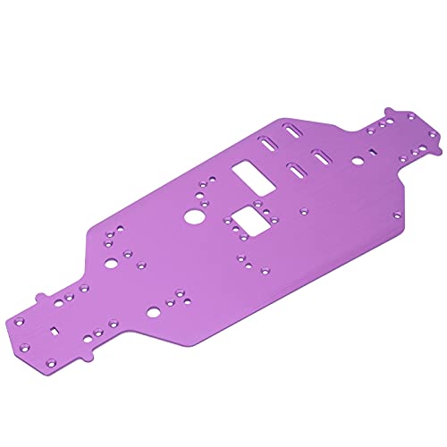 Aluminum Alloy Chassis Bottom Plate, RC Chassis Replacement for HSP 94122 1/10 RC Car, Upgrade Parts with Precise Hole Position, Durable and Stable Performance for E (Purple) - color: Purple