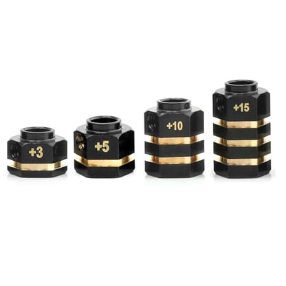 4PCS 12mm Wheel Hubs Hex Pins Adapter-Heavy Duty Brass (8/10/15/20mm) for TRAXXAS TRX4 TRX6 1/10 RC Crawler Car Upgrade Parts (10mm(Extended 5mm))