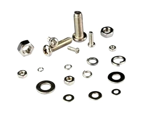 （320 Pcs） 304 Stainless Steel Screws, Machine Screw Assortment,M2-M5 Assorted Phillips Pan Head Cross Screws Nuts & Washers Set, Bolts and Nuts Universal Hardware Set