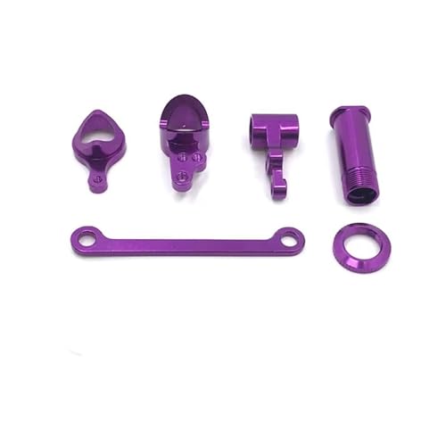 RC Car Accessories Compatible with WLtoys 144010 144001 144002 124016 124017 124018 124019 RC Car Parts Metal Upgrade 4 * 7 * 2 Bearing Steering Assembly(Purple) - color: Purple